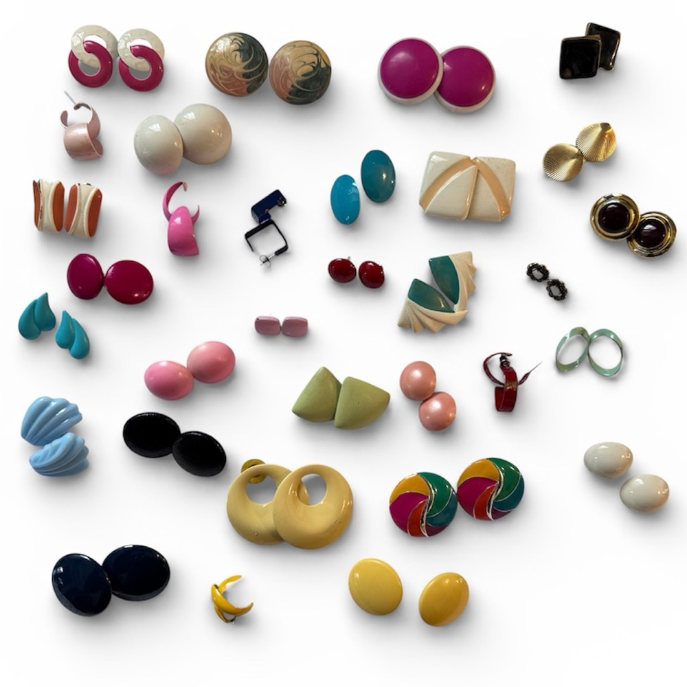80s Colorful Vintage Earring LOT